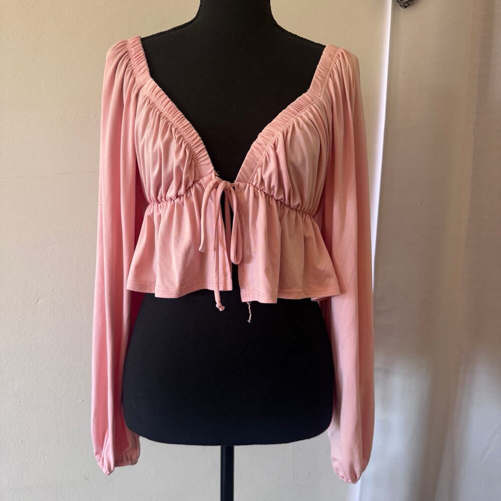 Blue Blush Pink Flowy Boho Top